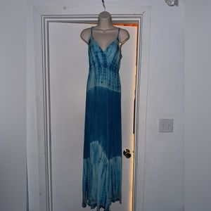 Blue Tie-Dye Maxi Dress